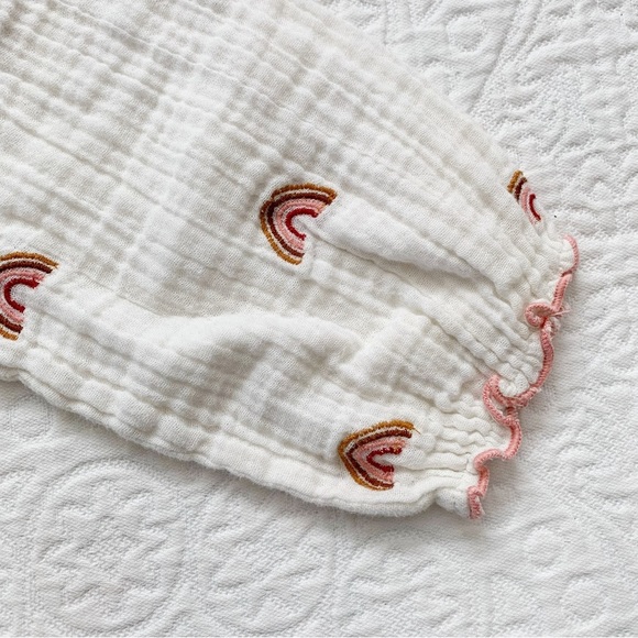 Pink Chicken Girls Cotton Gauze Ava Dress, Rainbows - Picture 3 of 4